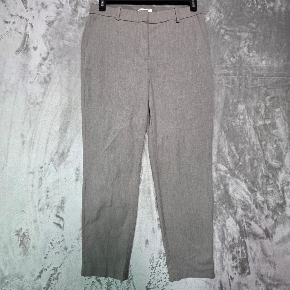 HM Gray Slim Fit Tapered Dress Pants Womens Size 10 Elastic Waist 07514719